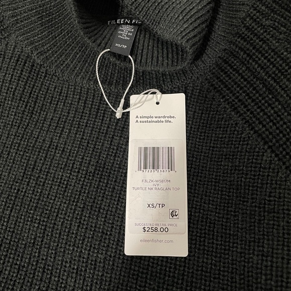 NWT Eileen Fisher
Merino Wool Ribbed Turtleneck Long Raglan
Sleeve Sweat… - Picture 4 of 5